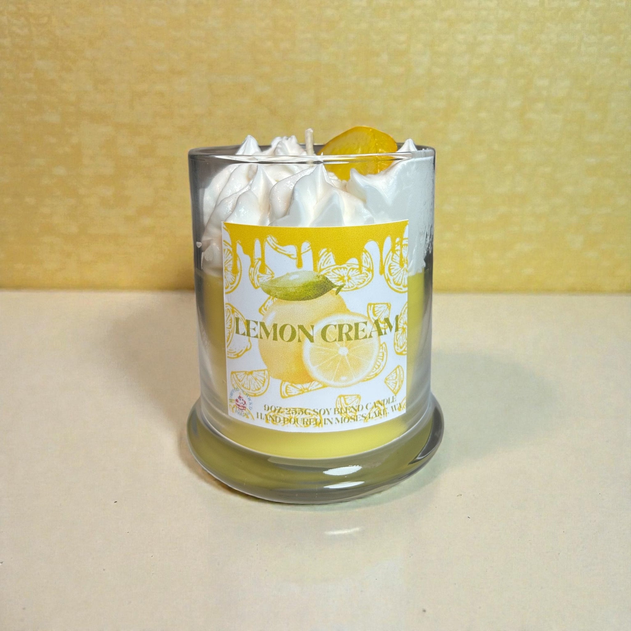 lemon cream dessert candle